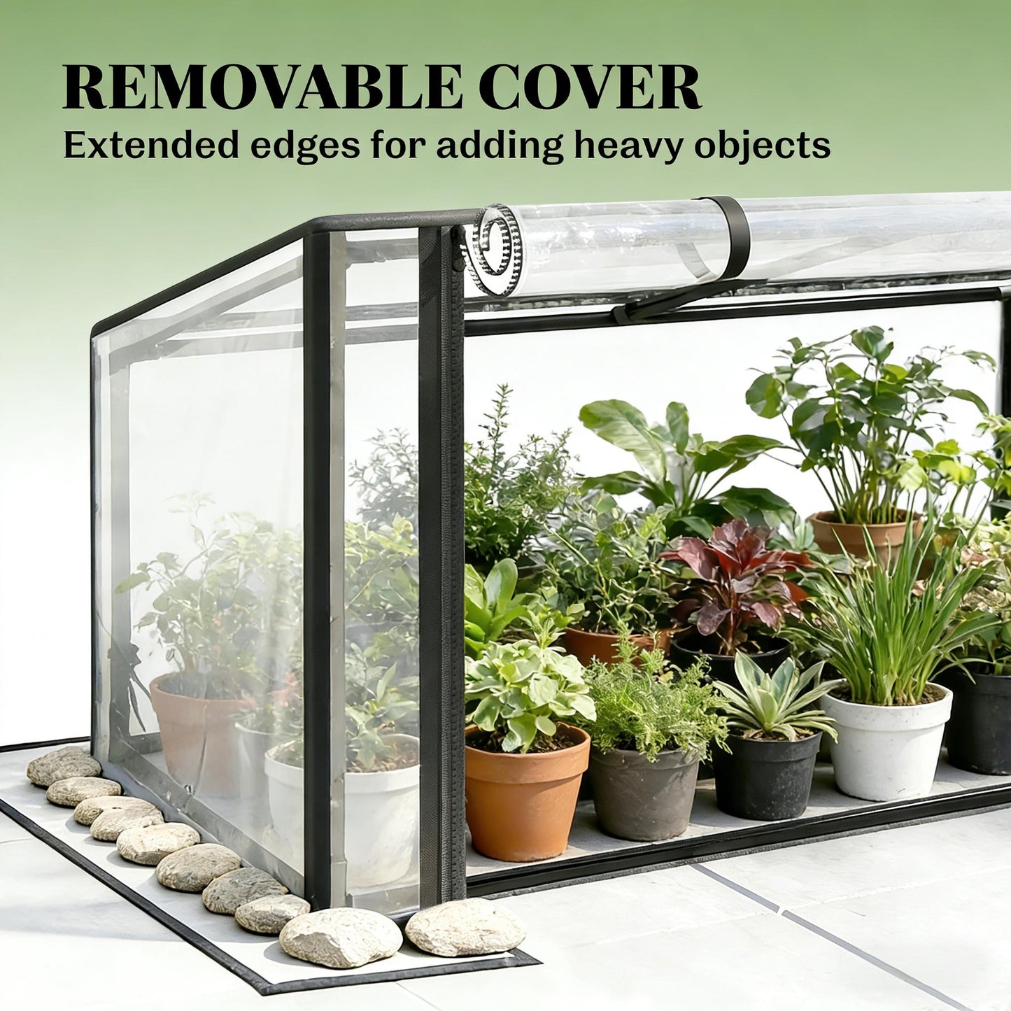Elevated Raised Garden Bed with Mini Greenhouse - Black