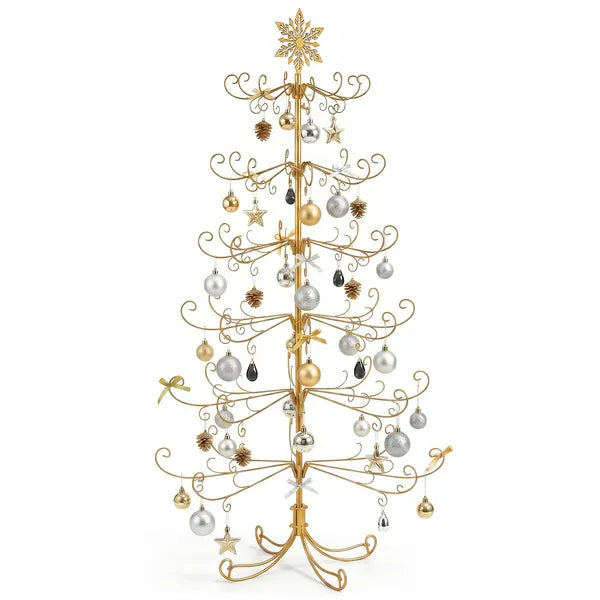6ft Gold Iron Christmas Tree with Snowflake Topper - PVC