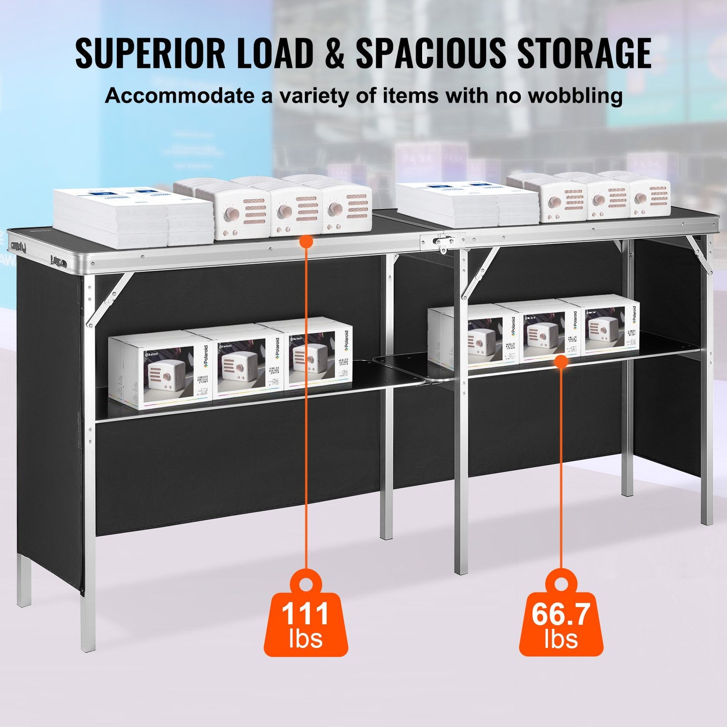 Extra Long Folding Portable Bar Table - Indoor & Outdoor Use