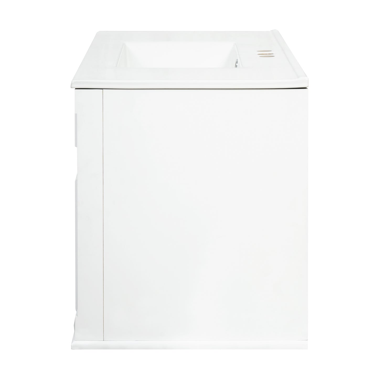 36-Inch Wall-Mounted Bathroom Vanity with Ceramic Sink - White