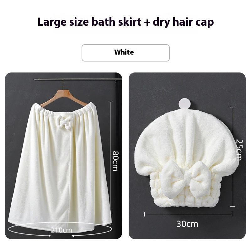 Plus Size Cotton Bathrobe with Hat Set - Absorbent, Comfortable Lounge Wear