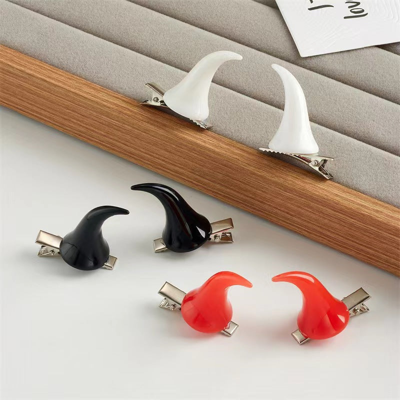 Halloween Horn Hair Clip Set - Dark Gothic Holiday Hair Accessories