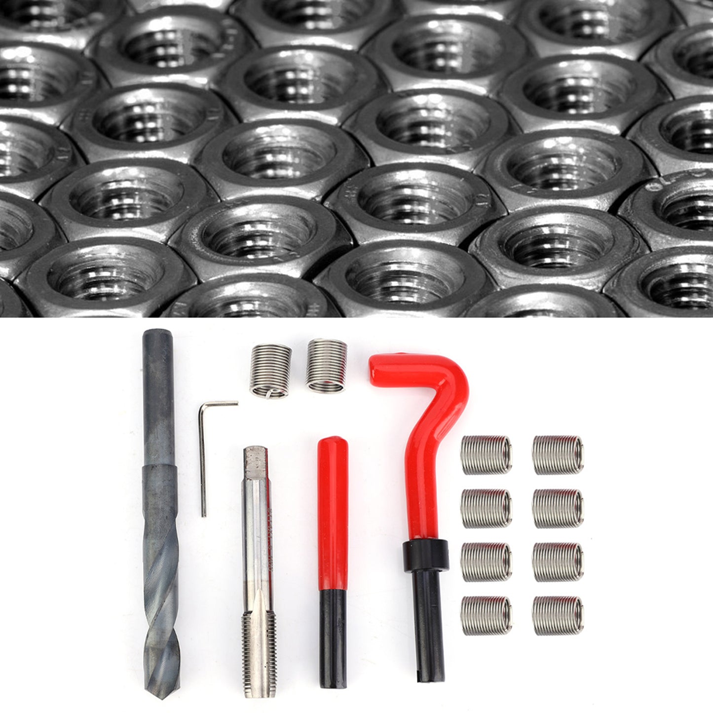 15 Pcs M14x1.5 Thread Repair Inserts Stainless Steel Kit for Threaded Hole Repair