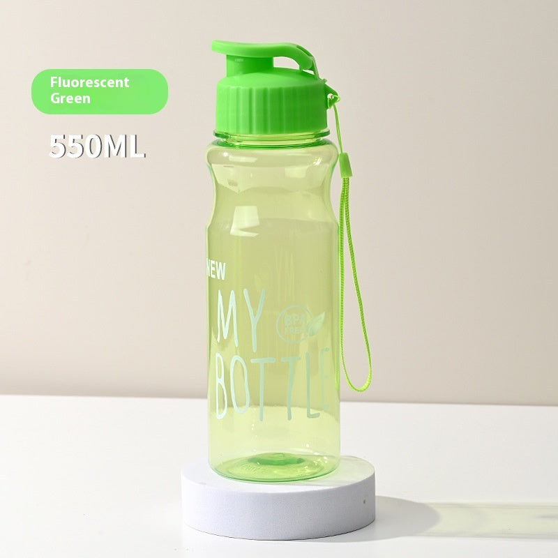 Portable Water Bottle 550ml with Lanyard Outdoor Sports Drinkware