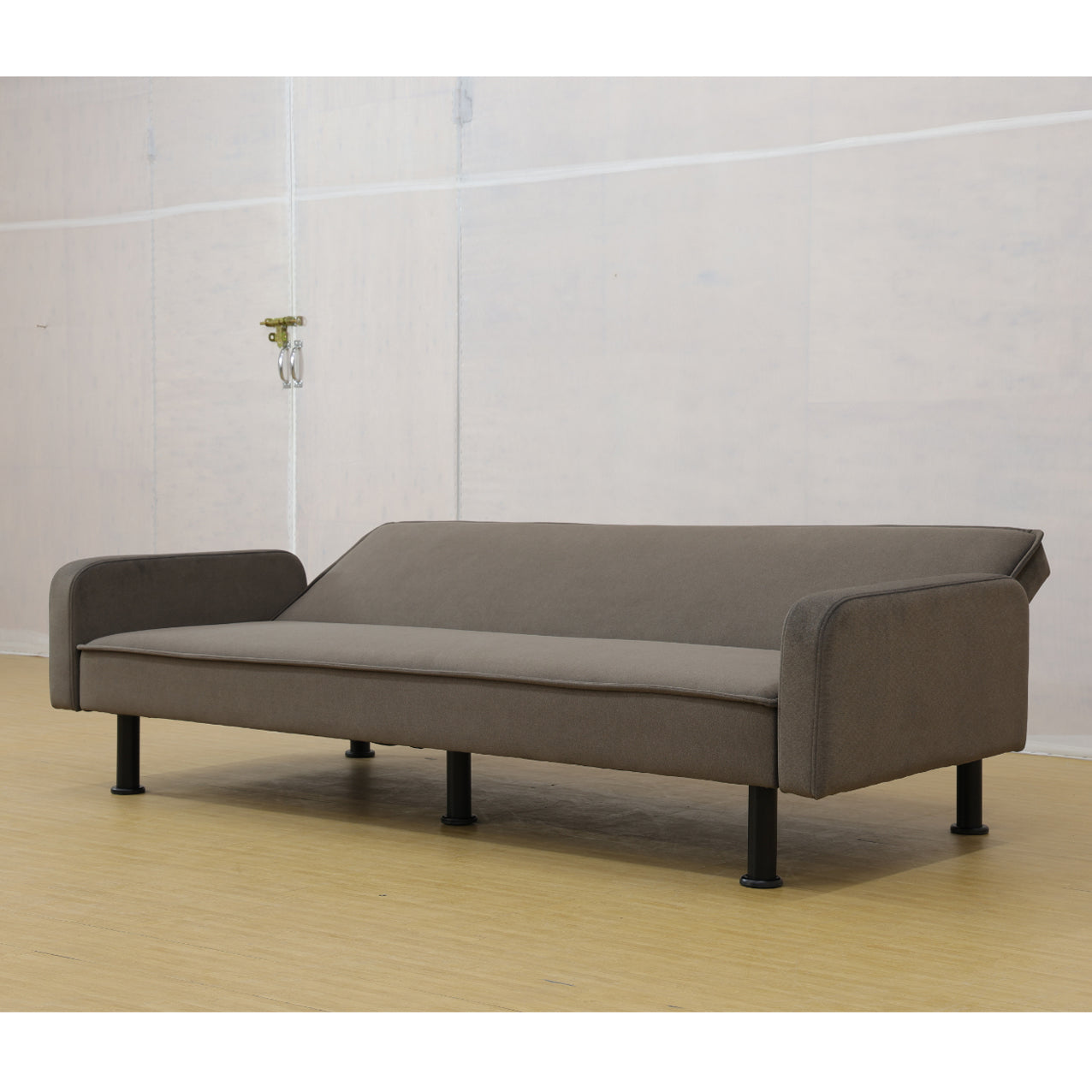 Flannel Sofabed for Living Room - Adjustable Brown Couch