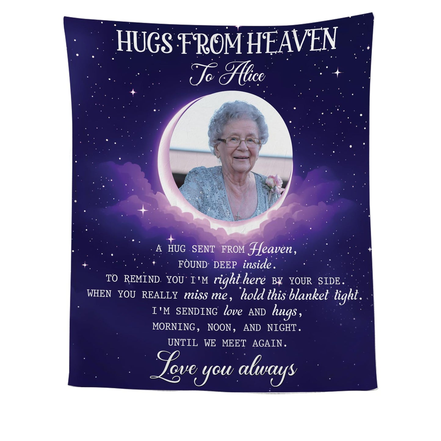Personalized Flannel Blanket with Photos and Text - Customizable Sizes & Styles