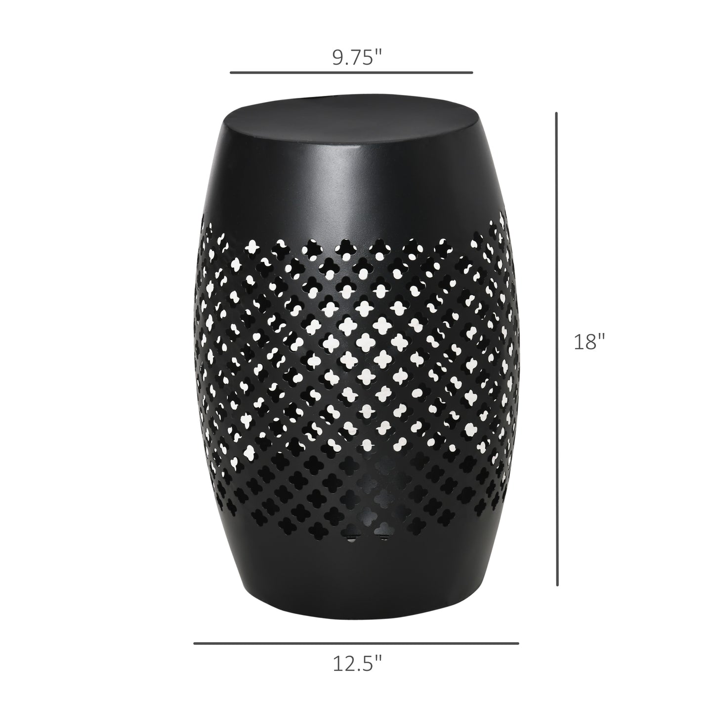 12" Steel Outdoor Side Table - Round Accent Table for Patio