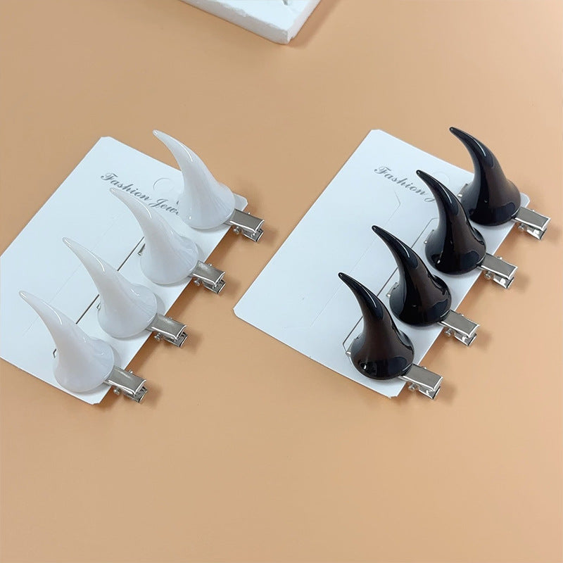 Halloween Horn Hair Clip Set - Dark Gothic Holiday Hair Accessories