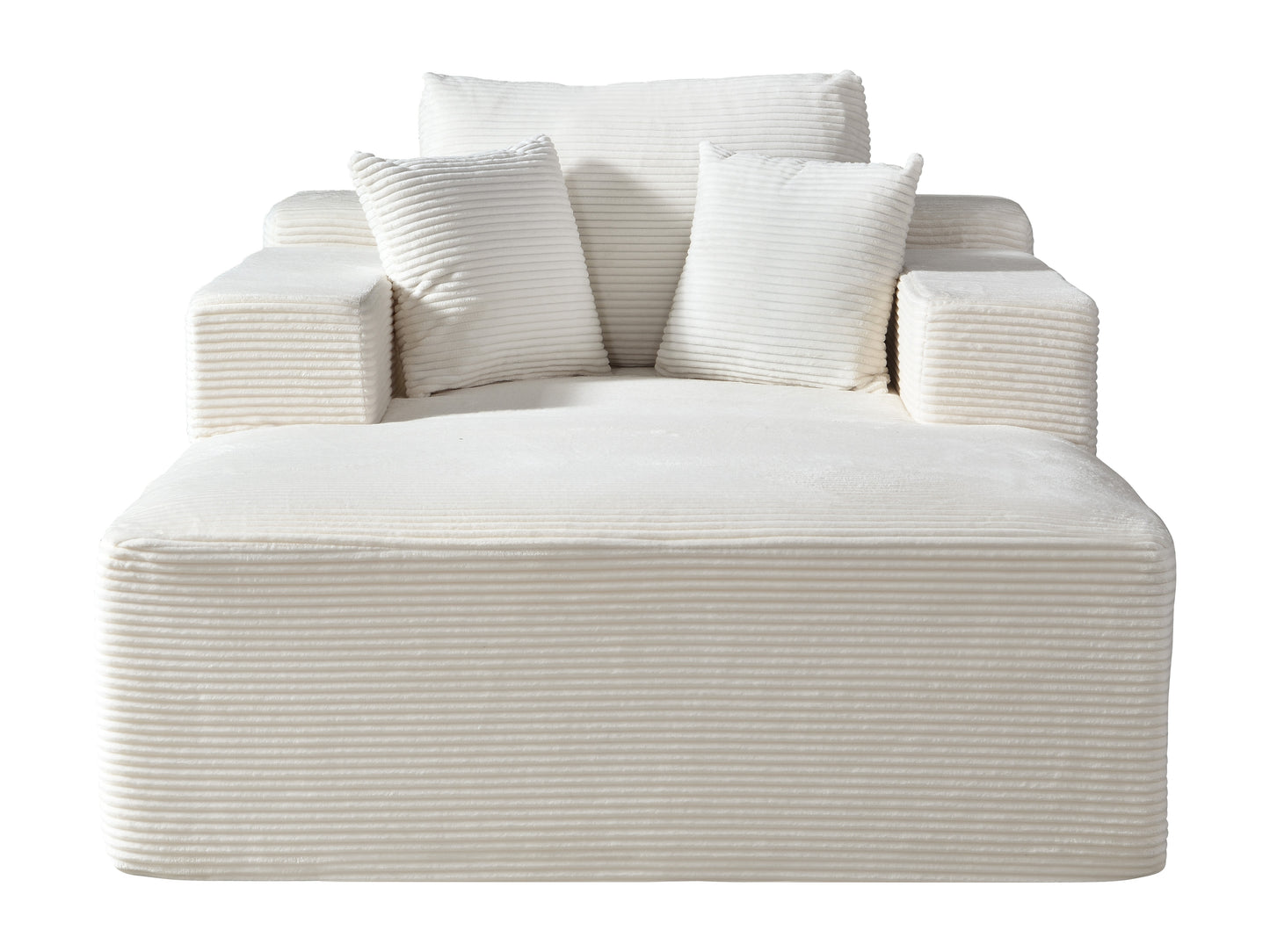 Convertible Chaise Lounge Chair Indoor Oversized Corduroy Couch With