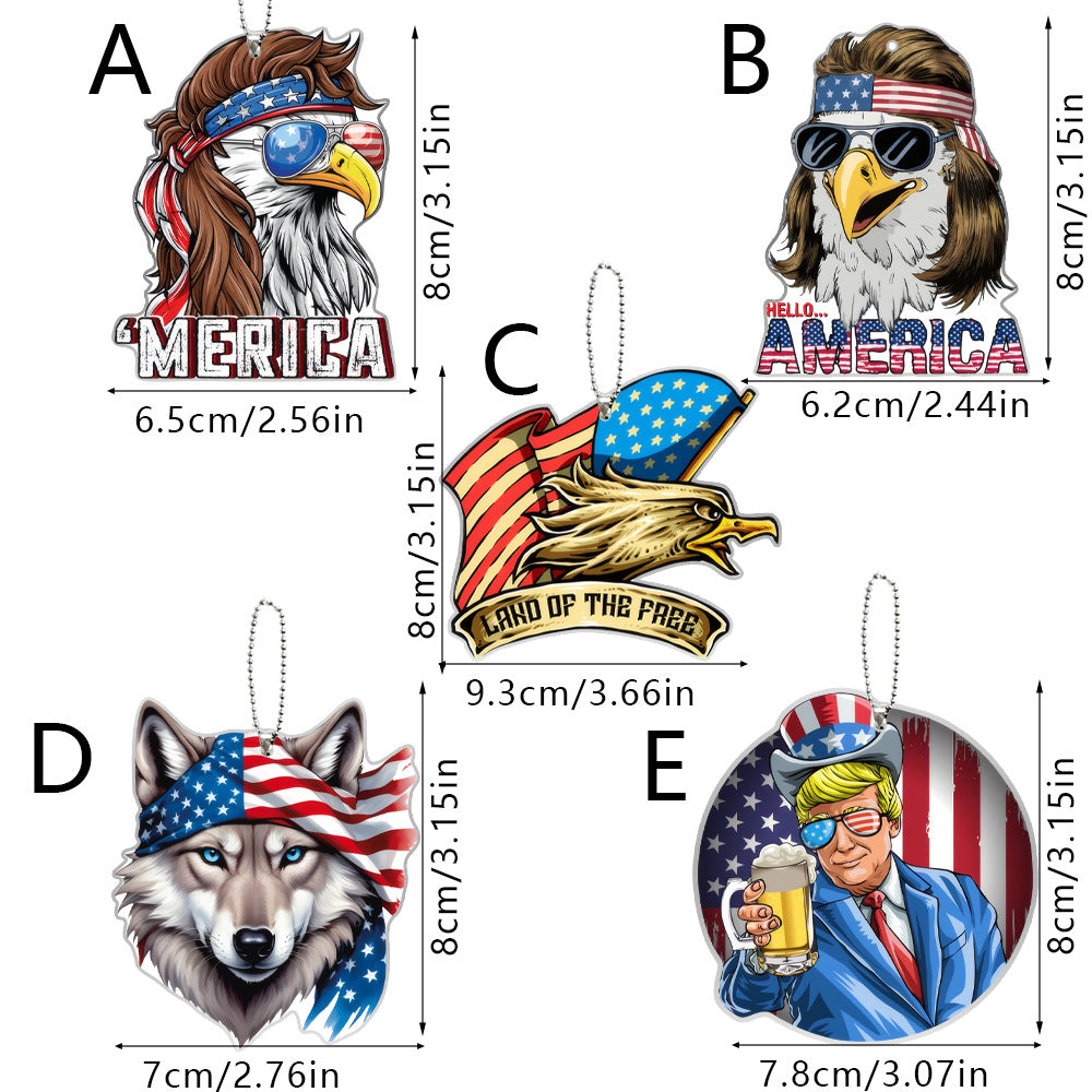 American Eagle Flag Acrylic Car Pendant - Creative Home & Party Decor