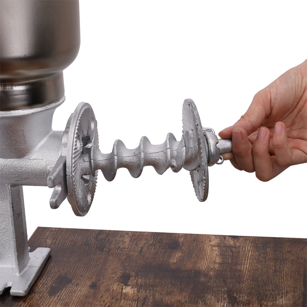 Silver Stainless Steel Hand Grain Grinder for Home Use - Adjustable & Durable