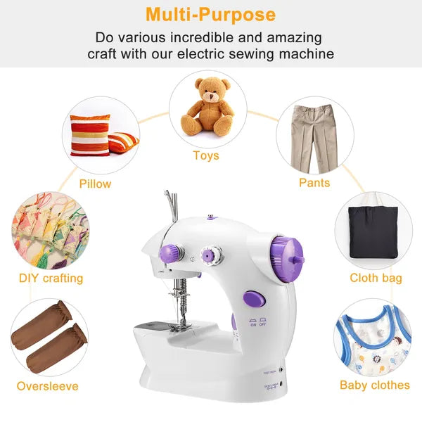 Portable Electric Sewing Machine with Foot Pedal & LED Light