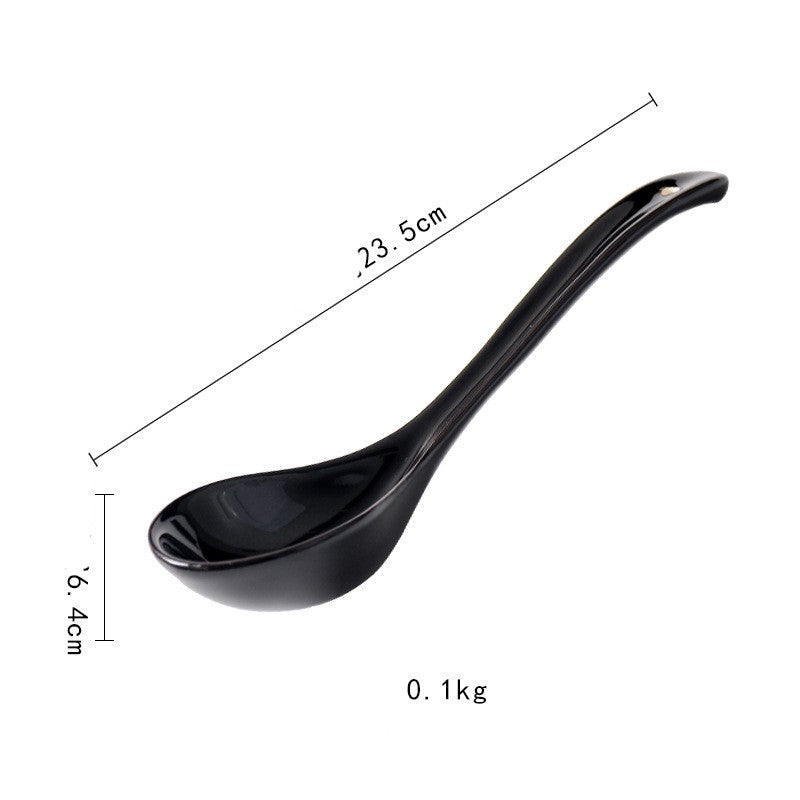 Ceramic Long Handle Spoon Kitchen Utensil Household Cooking Tool