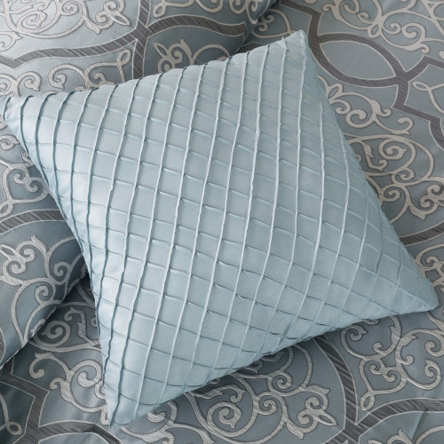 12 Piece Blue Comforter Set with Cotton Bed Sheets - Cal King