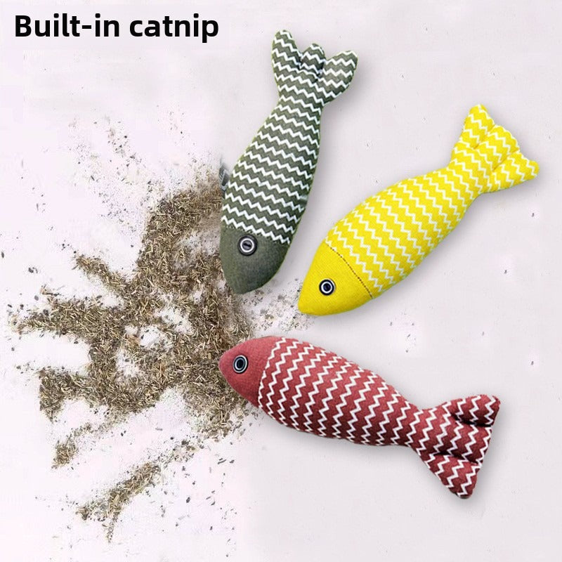 Pet Mint Fish Toy - Random Color Cat Toy for All Ages