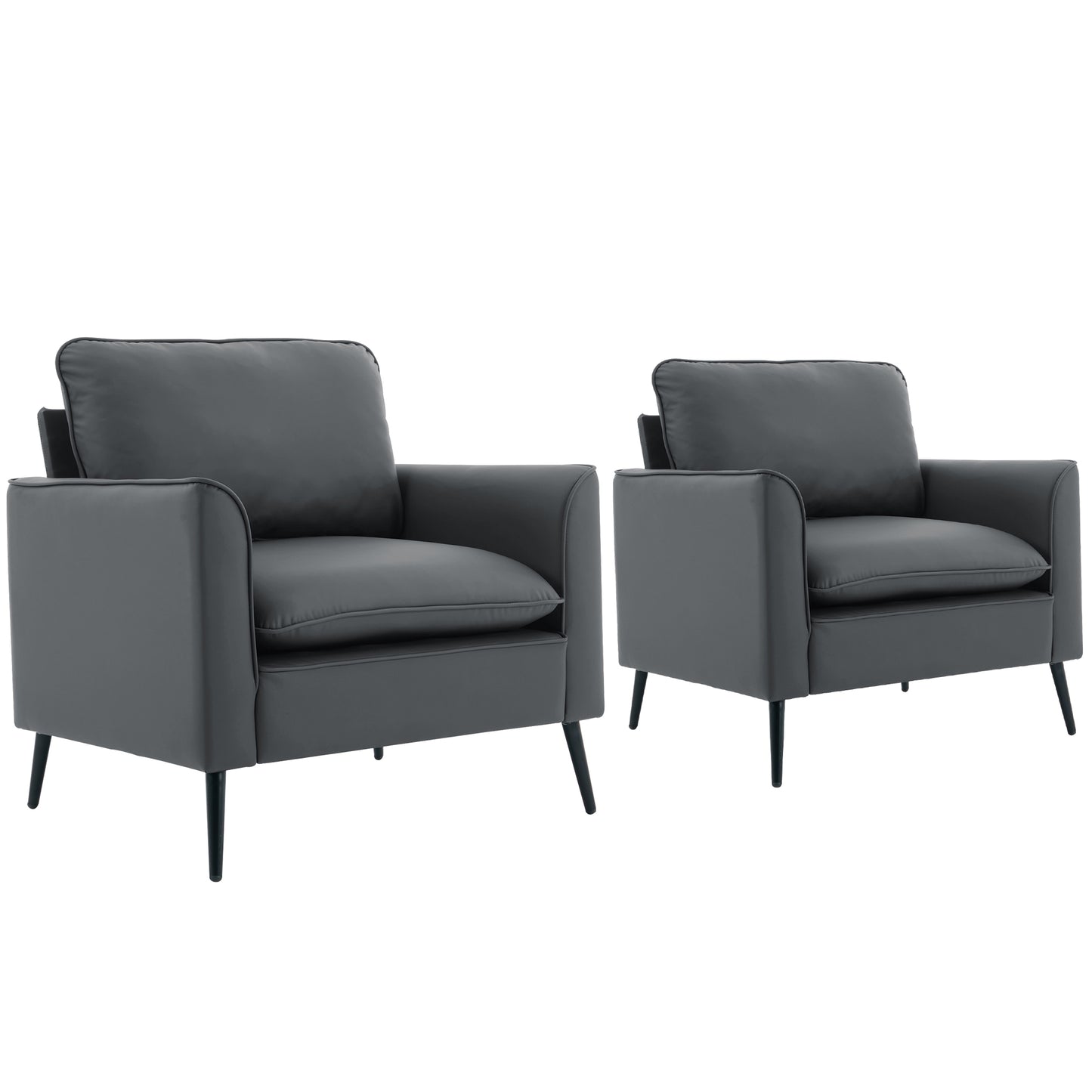 Light Gray Cat Paw Leather Upholstered Sofa - 2PC Set