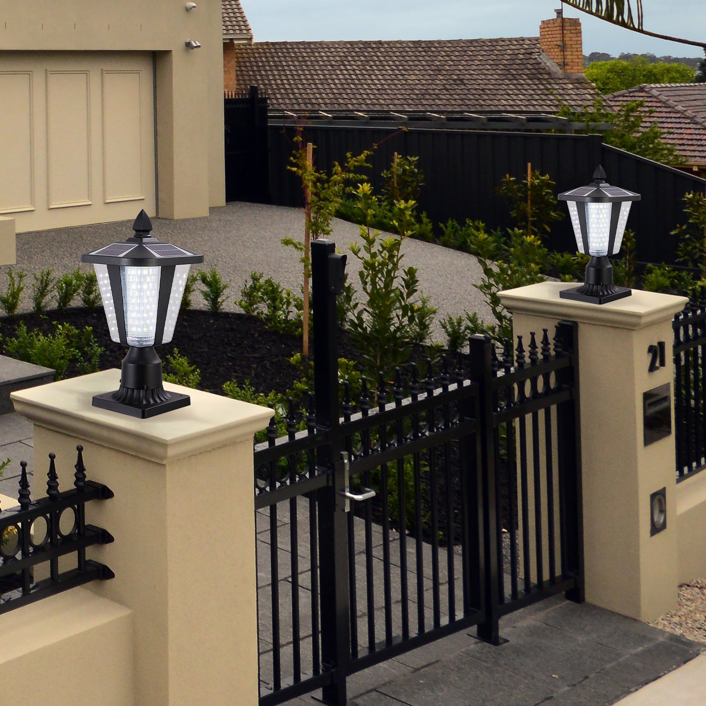 Solar Powered Outdoor Lantern - Modern LED Garden Light