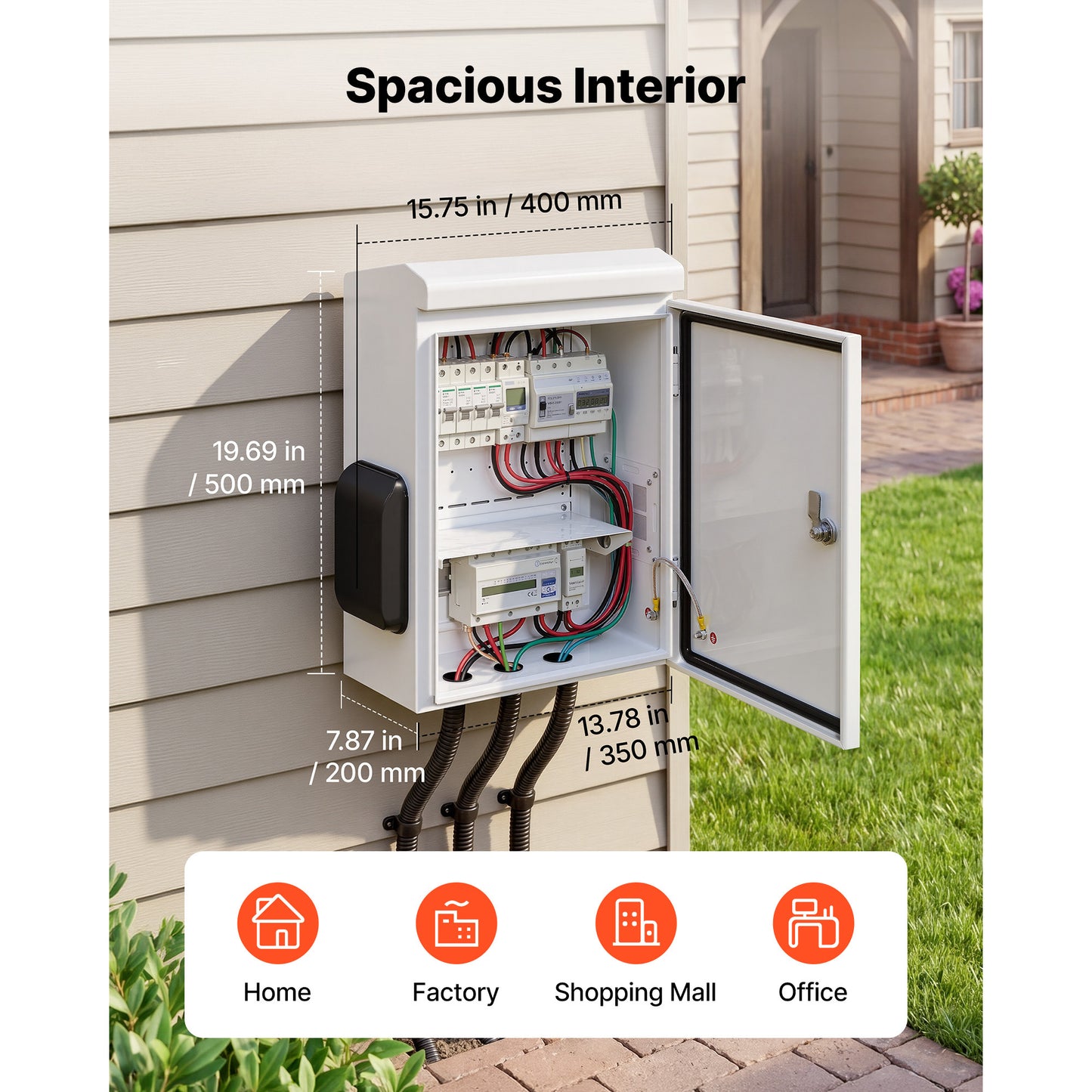 Outdoor Electrical Junction Box with Thermostat Fan Rain Hood Waterproof Enclosure 20x16x8
