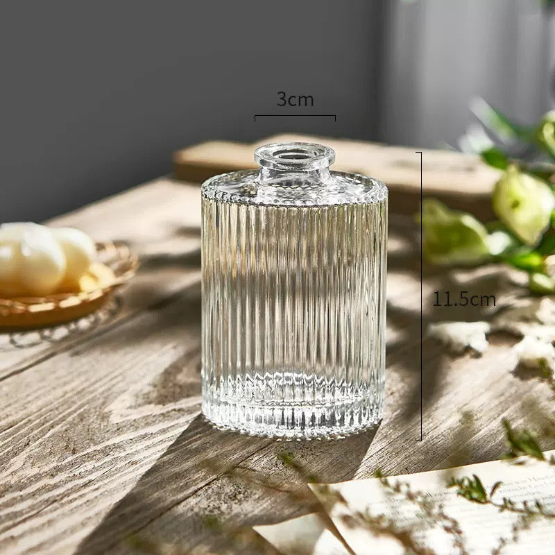 Mini Glass Vase - Embossed French American Style Home Decor