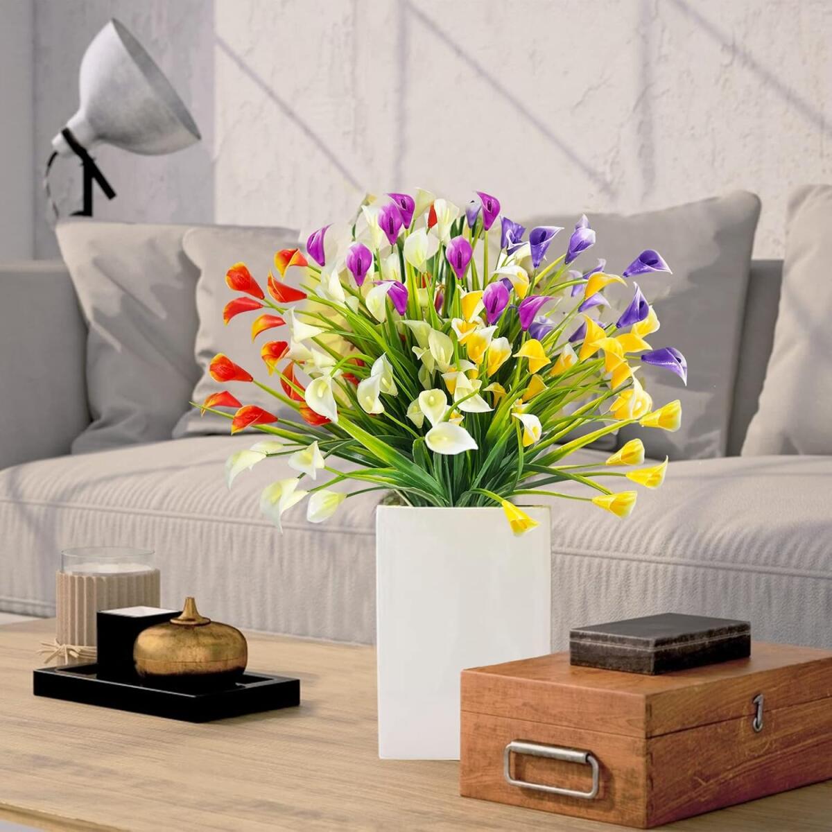 5PCS Artificial Calla Lily Bundles - Colorful Decorative Flowers