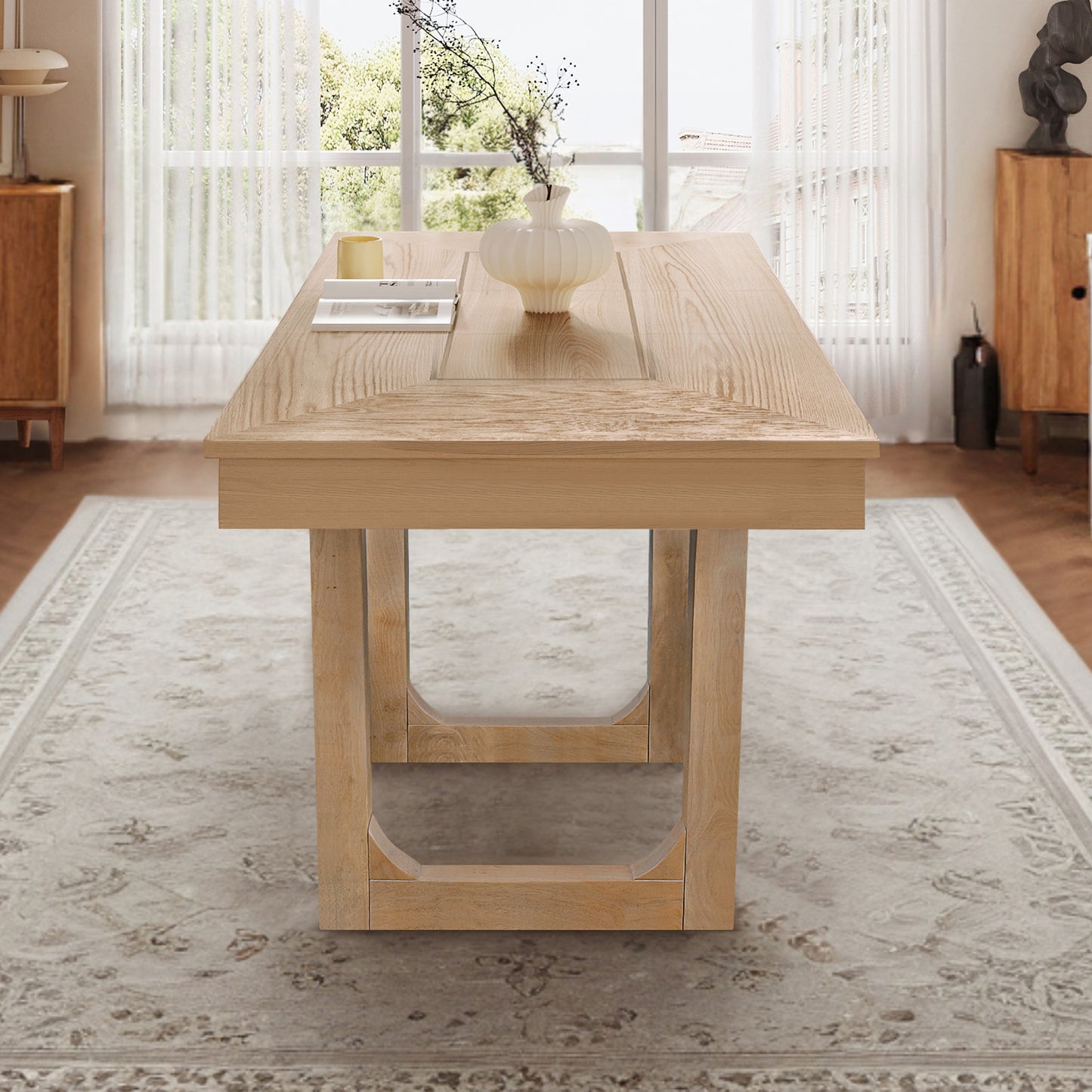 60 -78 Extendable Dining Table, Farmhouse Wooden Kitchen Table With