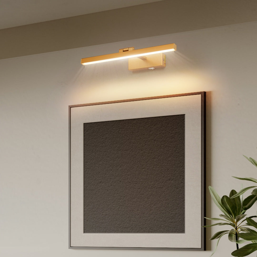 16-Inch Dimmable LED Bathroom Vanity Light with Remote - Modern Gold Wall Fixture