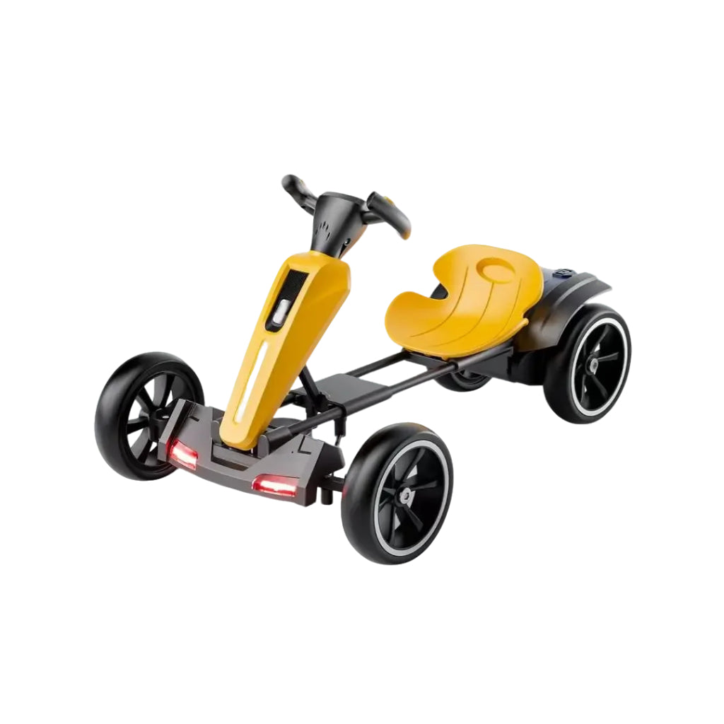 12V Electric Kids Pedal Go Kart with Adjustable Seat - Yellow