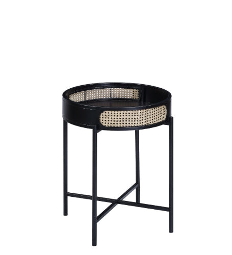 Colson Black Finish End Table - Metal & Synthetic Wood