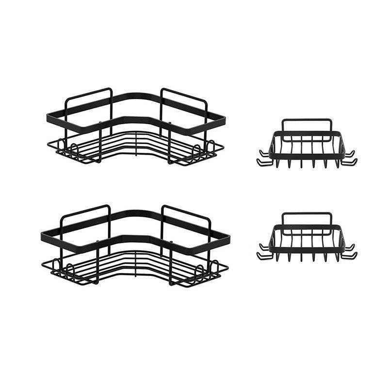 Multi-Size Iron Triangle Bathroom Storage Rack Set - Modern Space Saver