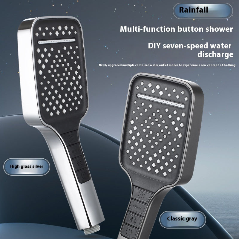 Handheld Rain Shower Head with 1.5m Hose and Multiple Settings - Waterfall Spray