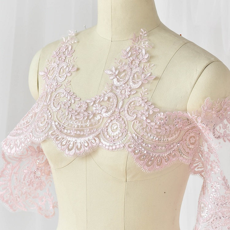 Wedding Lace Embroidery Sequin Fabric Accessories for DIY Crafts