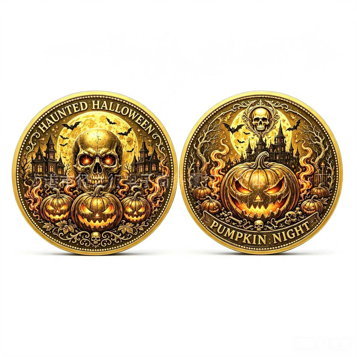 Halloween Witch Pumpkin Lantern Commemorative Coin - Home & Garden Decor
