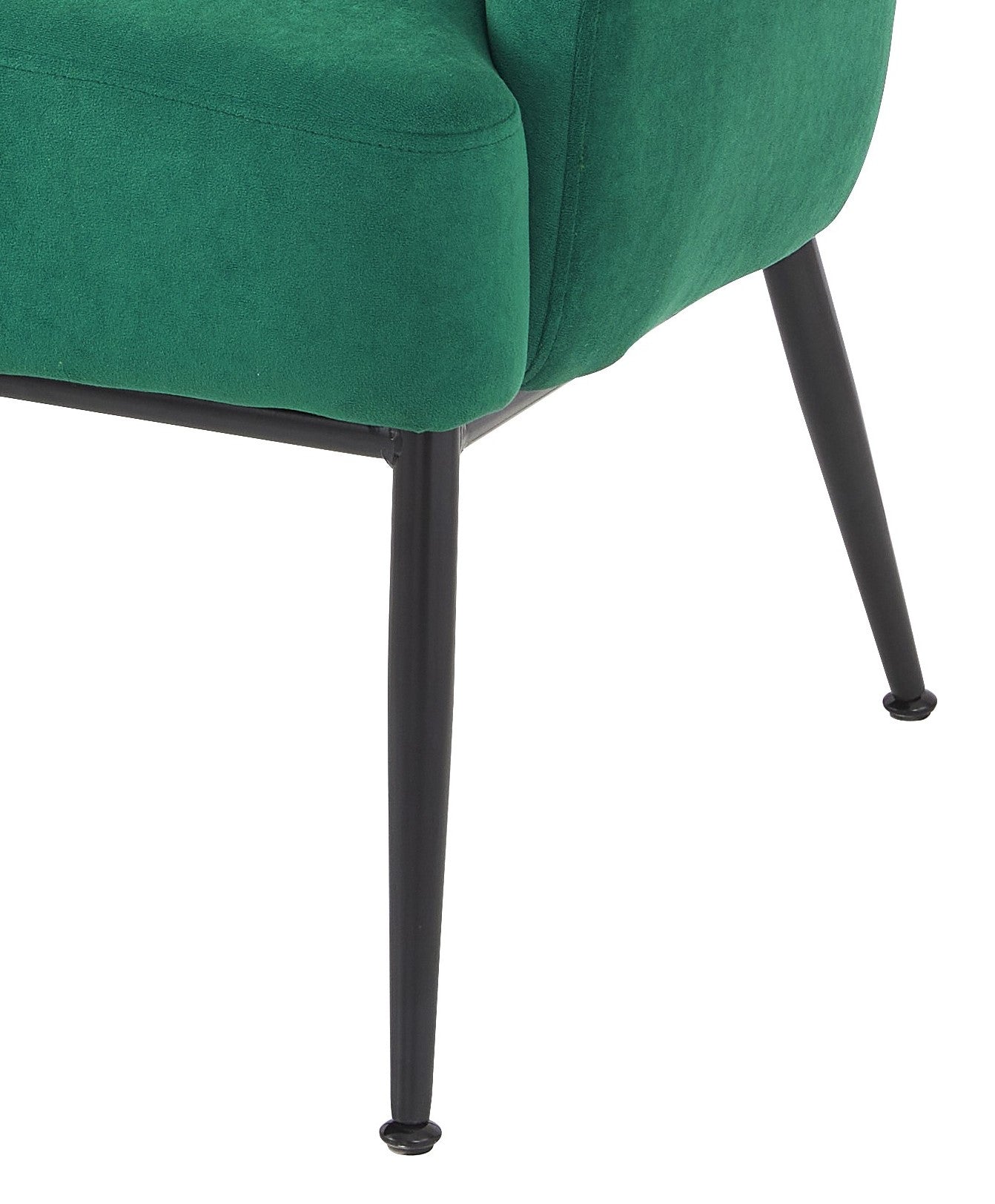 Green Velvet Accent Chair, Modern Upholstered Armchair With Metal