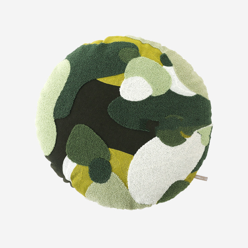 Green Decorative Pillow 50cm Diameter Cushion for Living Room