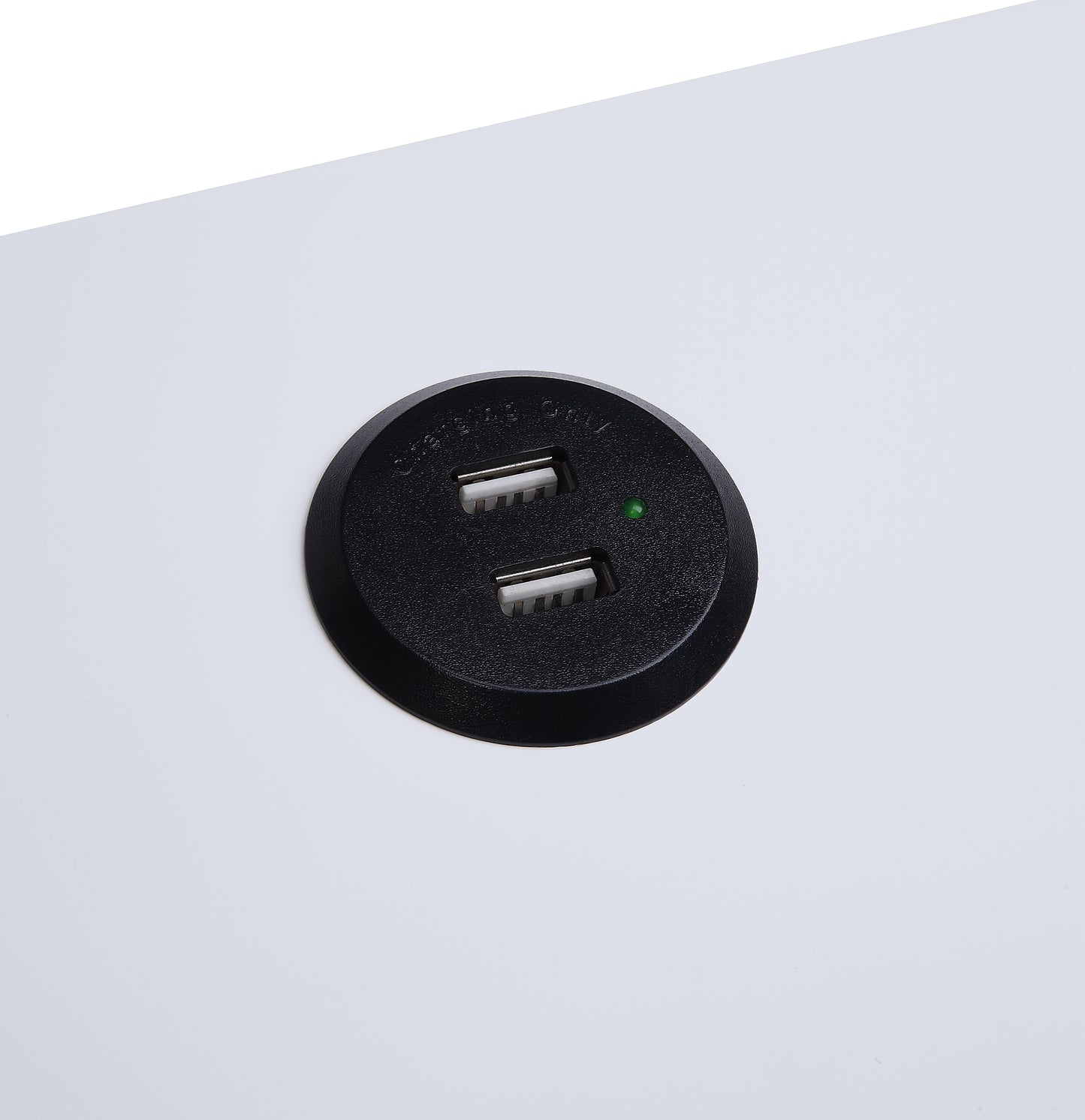 Fierce White and Black Accent Table with USB Port