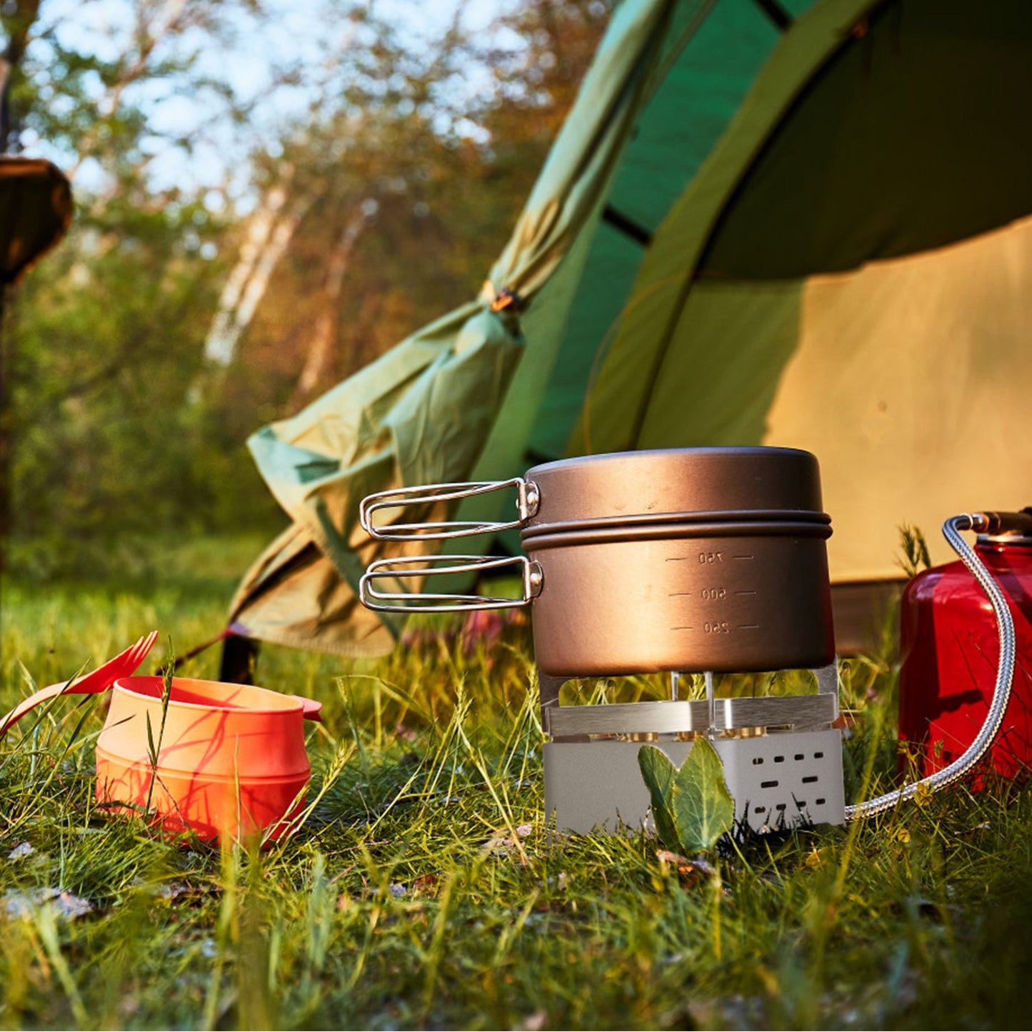 12000W Portable Camping Stove with Carrying Case - Grey
