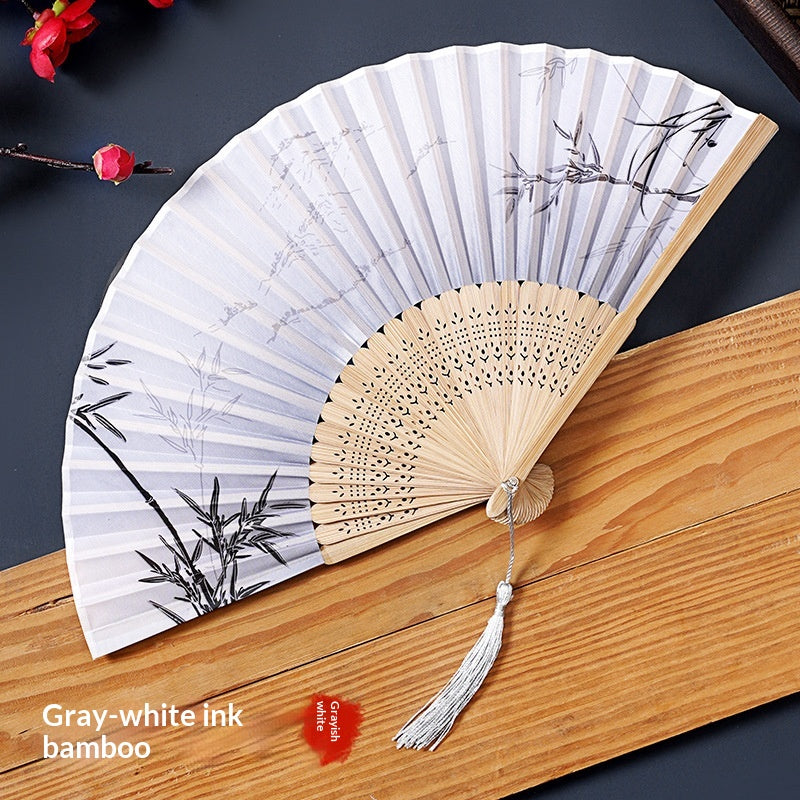 Chinese Style Portable Folding Fan - Bamboo Handheld Fan for Home & Garden