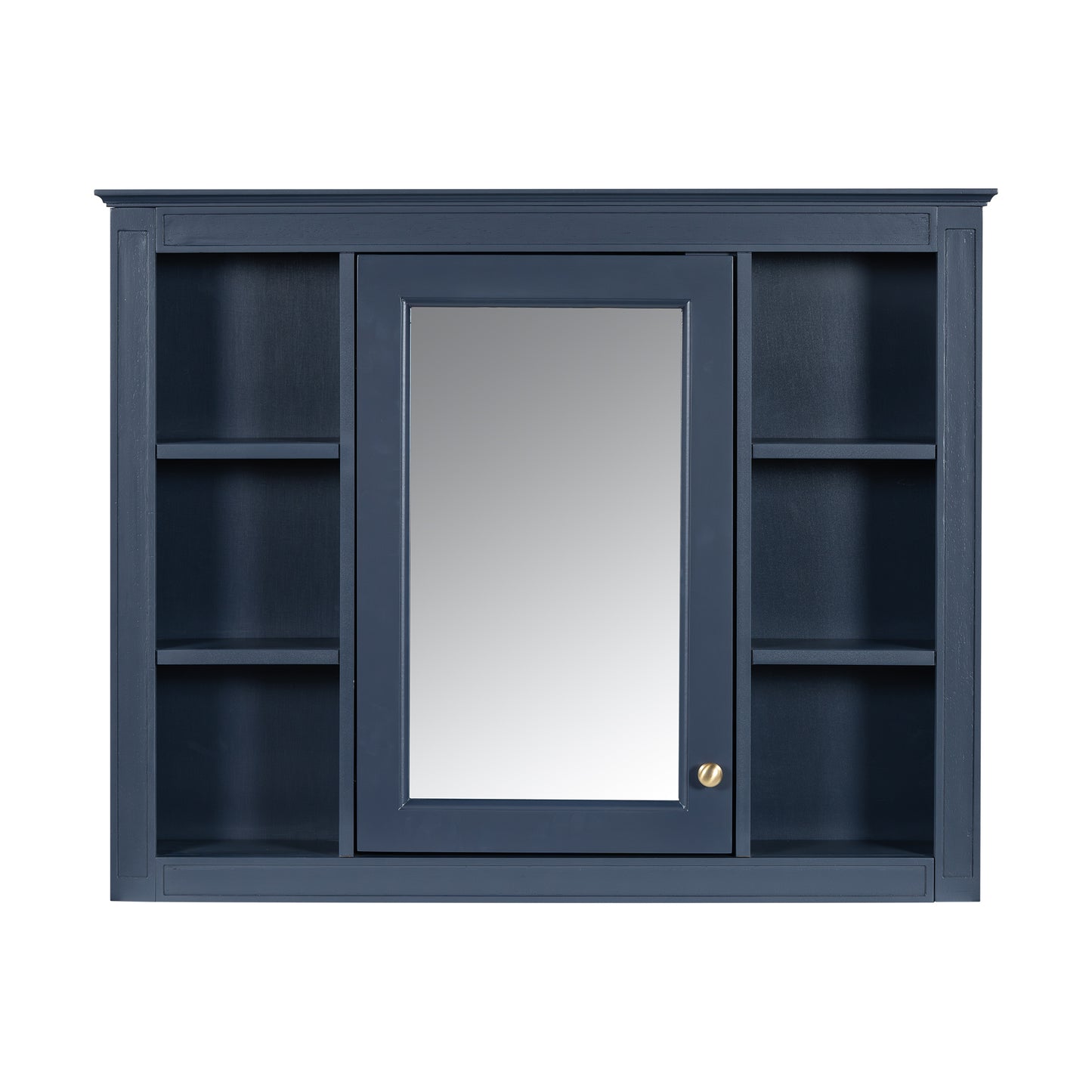 35'' x 28'' Wall Mounted Bathroom Storage Cabinet with Mirror - Blue