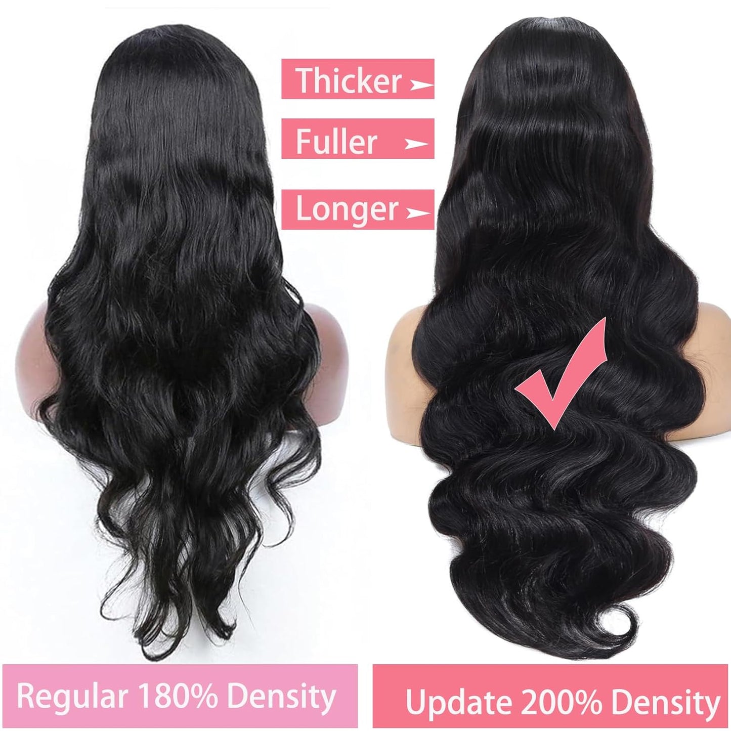 13x6 Body Wave Human Hair Lace Front Wig - Natural Color