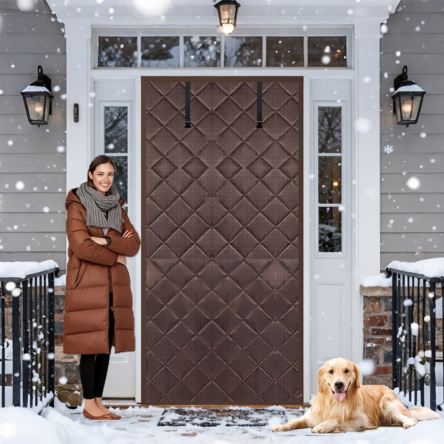 Magnetic Thermal Insulated Door Curtain - Windproof & Cold Block for Winter Home & Balcony