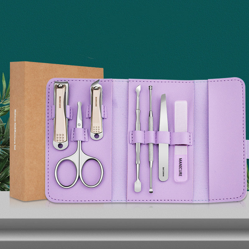 Stainless Steel Nail Clippers Set - 7-Piece Manicure Kit