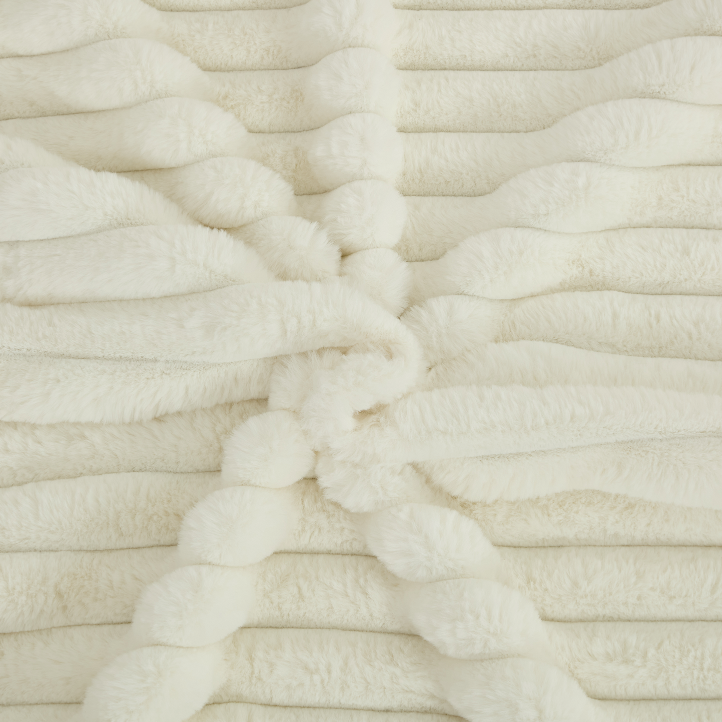 Oversized Corduroy Chaise Longue with Ottoman - Beige