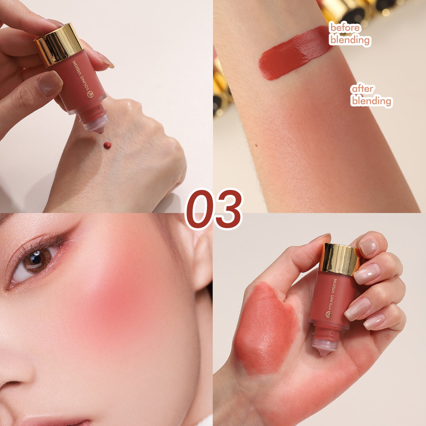 Liquid Blush for Women - Silky Natural Dropper Makeup Rouge - Multiple Colors
