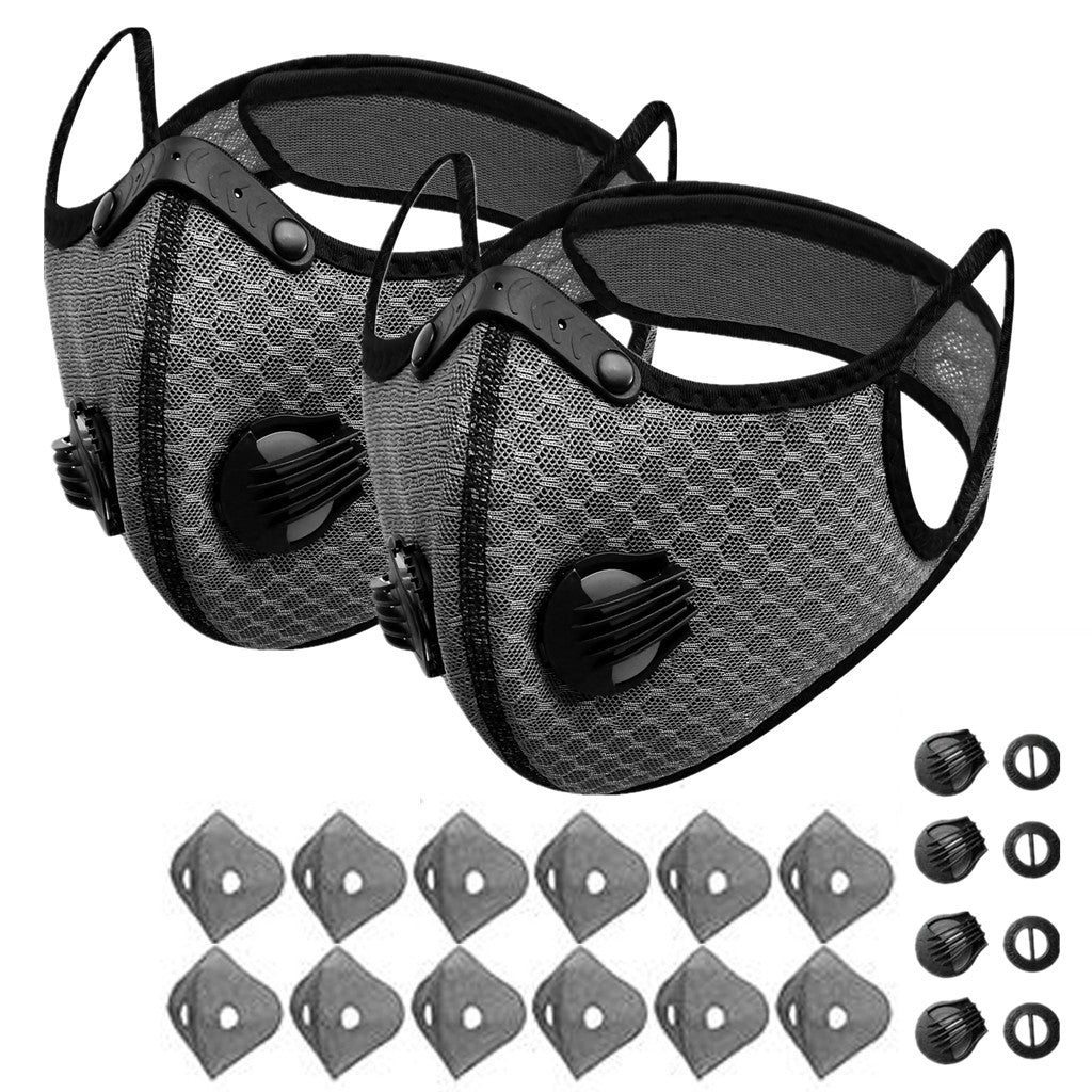 Washable Cycling Face Mask with Activated Carbon Filter and Dual Valves