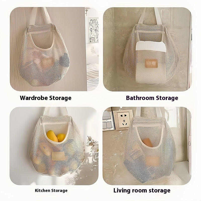 Wall-Mounted Sock Storage Bag for Bedroom Organizers - Beige