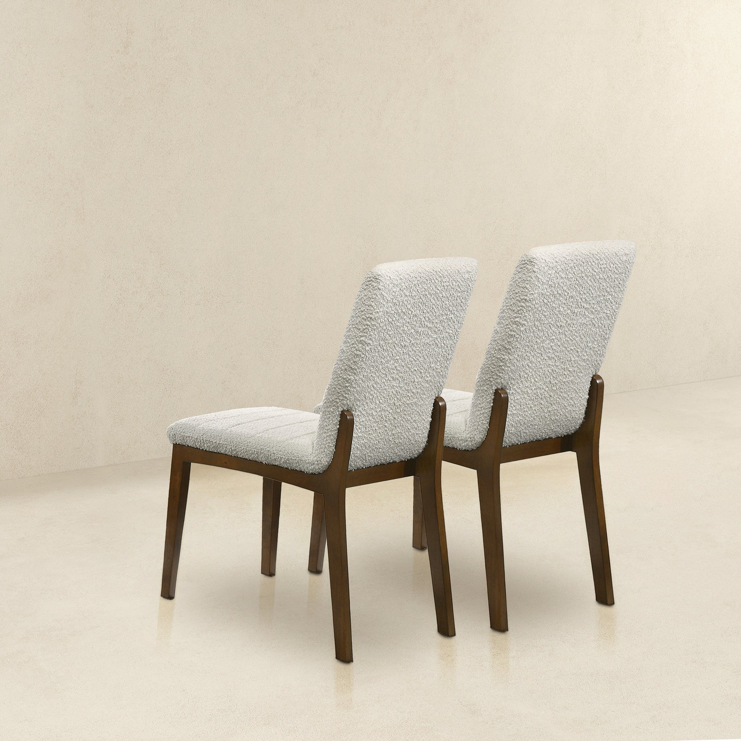 Ines White Boucle Dining Chair Set Of 2