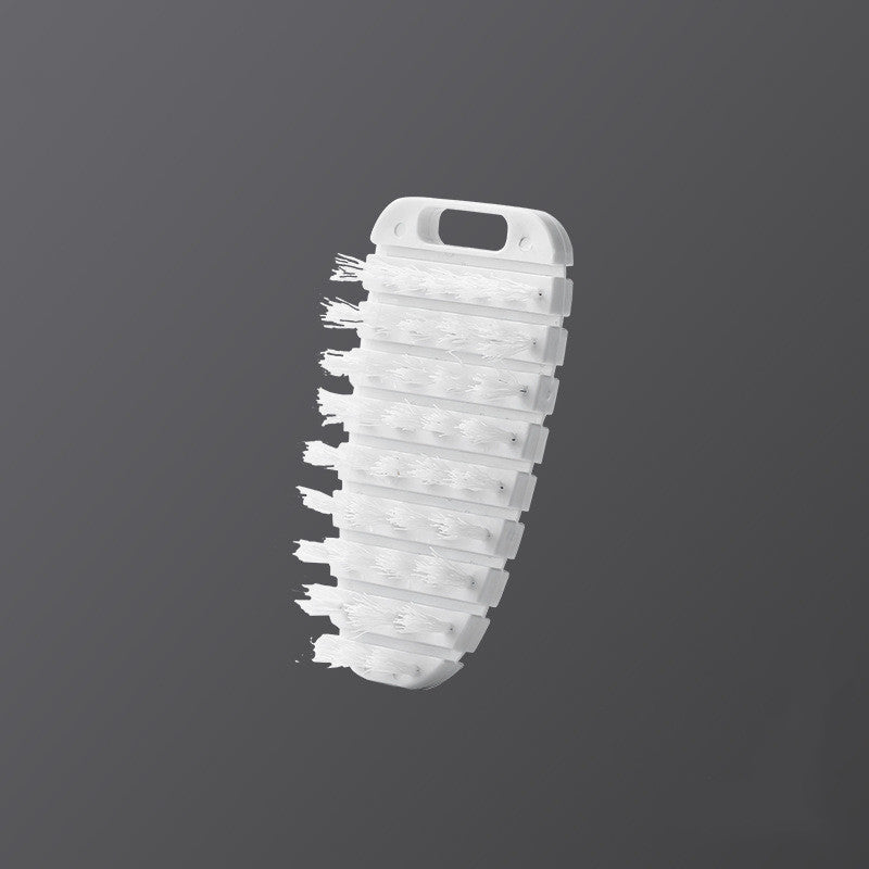 Flexible Fruit and Vegetable Cleaning Brush, Bent Design - White & Grey