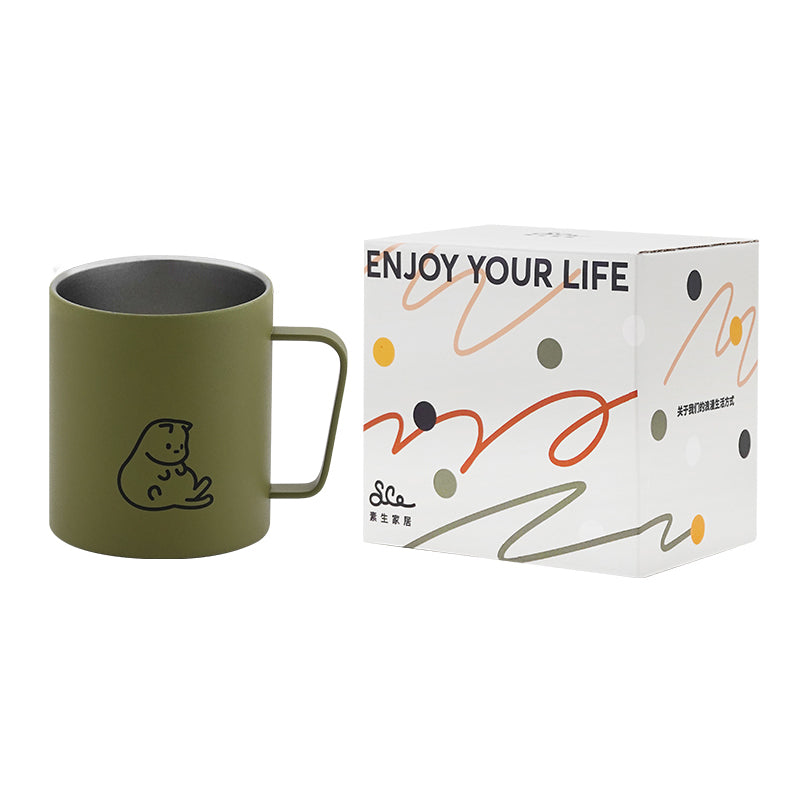 Insulated Mug with Lid - Cute Girl's Coffee Cup, Cold Water Travel Tumbler