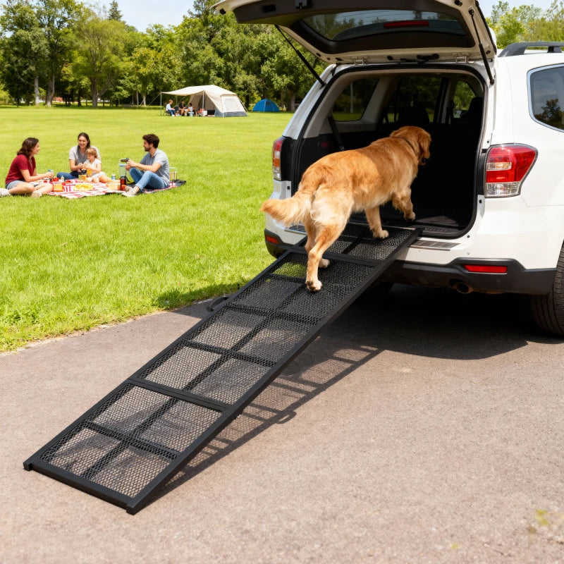 Dog Car Ramp - Extra Long & Wide Foldable Non-Slip Pet Step for Large Small Dogs