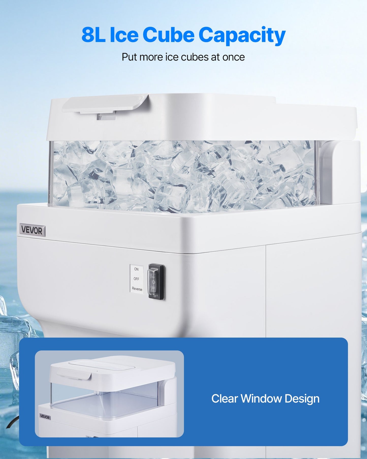 Electric Ice Shaver Snow Cone Maker 220LBS/H White Commercial Kitchen Appliance
